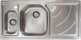 Astracast Sink Echo 1.5 bowl stainless steel kitchen sink with right hand drainer.