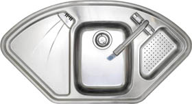 Astracast Sink Lausanne Deluxe stainless steel corner kitchen sink.