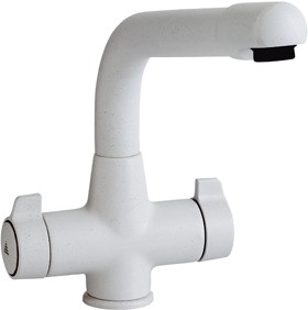 Astracast Contemporary Targa kitchen mixer faucet. Opal white color.