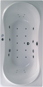 Aquaestil Apollo Eclipse Double Ended Whirlpool Bath. 24 Jets. 1800x800mm.