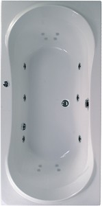 Aquaestil Apollo Maxi Double Ended Whirlpool Bath. 14 Jets. 1800x900mm.