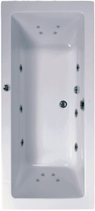 Aquaestil Plane Double Ended Turbo Whirlpool Bath. 14 Jets. 1600x700mm.