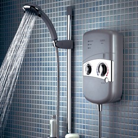 Bristan Electric Showers 8.5Kw Electric Shower With Riser Rail Kit, Matt Chrome.