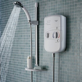 Bristan Electric Showers 8.5Kw Electric Shower With Riser Rail Kit In White.