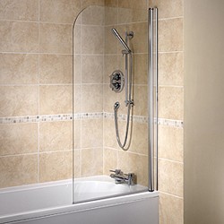 Bristan Java 1 Panel Bathscreen (Right Handed, Silver).