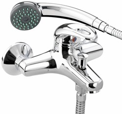 Bristan Java Wall Mounted Bath Shower Mixer Faucet & Shower Kit (Chrome).