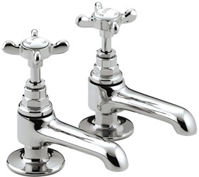 Bristan 1901 Basin Faucets, Chrome Plated.