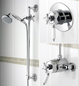 Bristan 1901 Traditional Thermostatic Shower Valve And Slide Rail, Chrome.