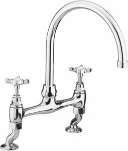 Bristan 1901 Bridge Sink Mixer Faucet, Chrome Plated.