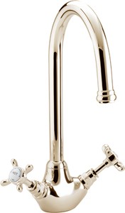 Bristan 1901 Monobloc Sink Mixer Faucet, Gold Plated.