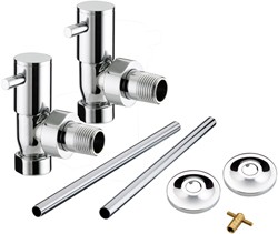 Bristan Heating Angled Contemporary Radiator Valves Pack (Chrome).