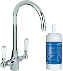 Mayfair Kitchen Kitchen Faucet With Brita On Line Active Filter Kit (Chrome).