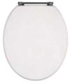 Woodlands Toilet Seat with brass bar hinge (Gloss White)