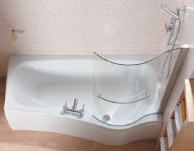 Saninova Complete Shower Bath (Right Hand).  1700x900mm.