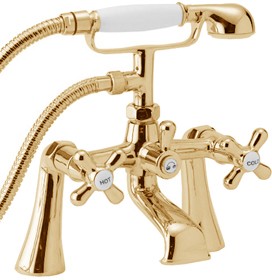 Deva Consort Bath Shower Mixer Faucet With Shower Kit (Gold).