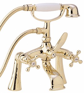 Deva Empire Bath Shower Mixer Faucet With Shower Kit (Gold).