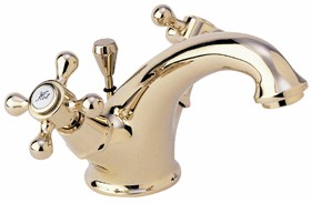 Deva Empire Mono Basin Mixer Faucet With Pop Up Waste (Gold).