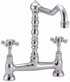 Deva Rivieri Bridge Sink Mixer with Swivel Spout (Chrome)