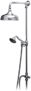 Vado Westbury Traditional rigid riser kit in chrome with 8" head.