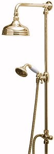 Vado Westbury Traditional rigid riser kit in gold with 6" head.