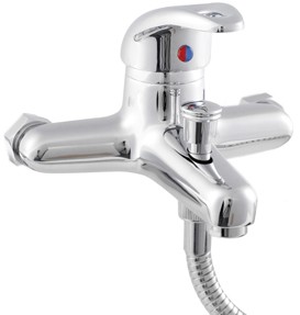 Hydra Wall Mounted Bath Shower Mixer With Shower Kit (Chrome, Single Lever)