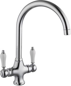 Hydra Evie Kitchen Faucet With Twin Lever Controls (Chrome).