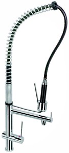 Hydra Professional tall kitchen faucet with rinser and swivel spout. 750mm High.