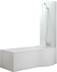 Hydra Complete Shower Bath (Right Hand). 1500x750mm.