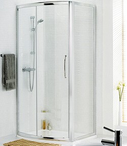Lakes Classic 1200x700 Bow Fronted Shower Enclosure & Tray (Silver).