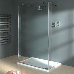 Lakes Italia Wet Room Glass Shower Screen, 1200x1950. 800mm Arms.