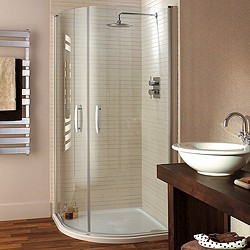 Lakes Italia Quadrant Shower Enclosure, Hinged Doors & Tray (900mm).