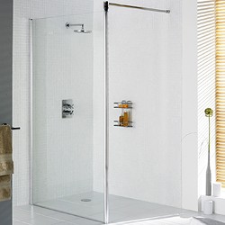Lakes Classic 1200x1900 Glass Shower Screen (Silver, 8mm Glass).