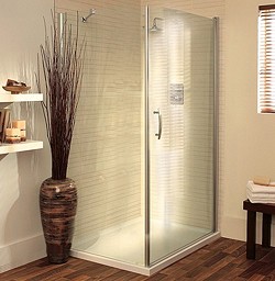 Lakes Italia 1000x900 Shower Enclosure With Pivot Door & Tray (Silver).