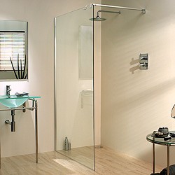 Lakes Italia 1000x1950 Glass Shower Screen & 750mm Arm. Left Handed.