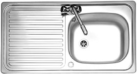 Leisure Sinks Linear 1.0 bowl stainless steel kitchen sink. Reversible.