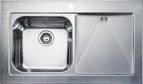 Rangemaster Mezzo 1.0 Bowl Stainless Steel Sink, Right Hand Drainer.