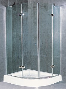 Matrix Enclosures Offset Quadrant. 1000x800mm. Reversible. 10mm Glass.