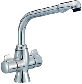 Mayfair Kitchen Bristol Monoblock Kitchen Faucet With Swivel Spout (Chrome).