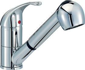 Mayfair Kitchen Titan Monoblock Kitchen Faucet With Pull Out Rinser (Chrome).