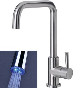 Mayfair Kitchen Melo Glo Kitchen Faucet With LED Spout Lights (Stainless Steel).
