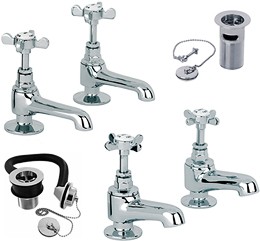 Mayfair Westminster Basin & Bath Faucet Pack With Wastes (Chrome).