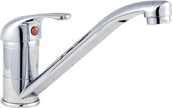 Crown D-Type Kitchen Faucet With Swivel Spout (Chrome).