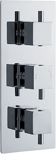 Crown Showers Triple Concealed Thermostatic Shower Valve (Chrome).