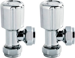 Crown Radiator Valves Angled Radiator Valves (Pair, Chrome).