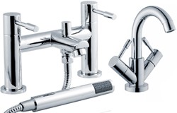 Crown Series 2 Basin & Bath Shower Mixer Faucet Set (Chrome).