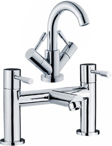 Crown Series 2 Basin & Bath Filler Faucet Set (Chrome).