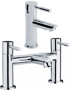 Crown Series 2 Bath Filler And Single Lever Basin Faucet Set (Chrome).
