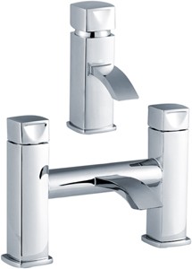 Crown Series A Basin & Bath Filler Faucet Set (Chrome).