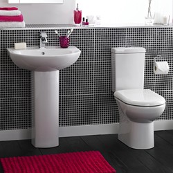 Crown Ceramics Knedlington 4 Piece Suite, Toilet, Seat & 600mm Basin.