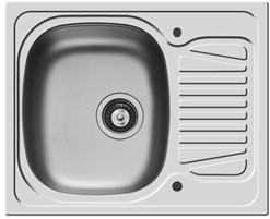 Pyramis Sparta Kitchen Sink & Waste. 620x500mm (Reversible, 1 Faucet Hole).